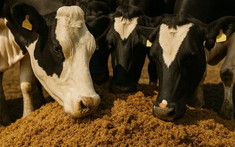 Vacas comiendo cebadilla