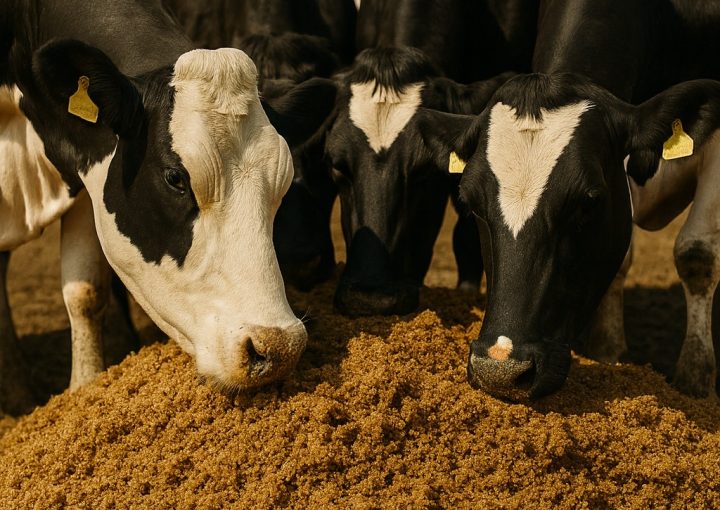 Vacas comiendo cebadilla